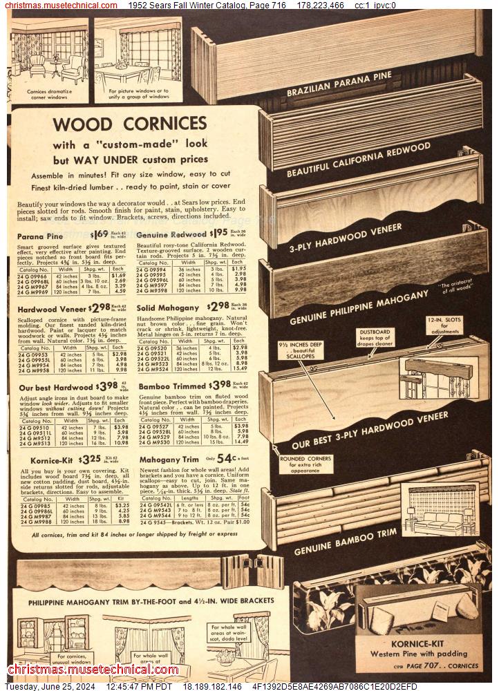 1952 Sears Fall Winter Catalog, Page 716