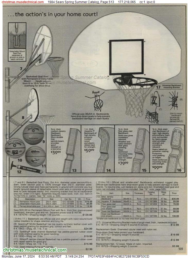 1984 Sears Spring Summer Catalog, Page 513