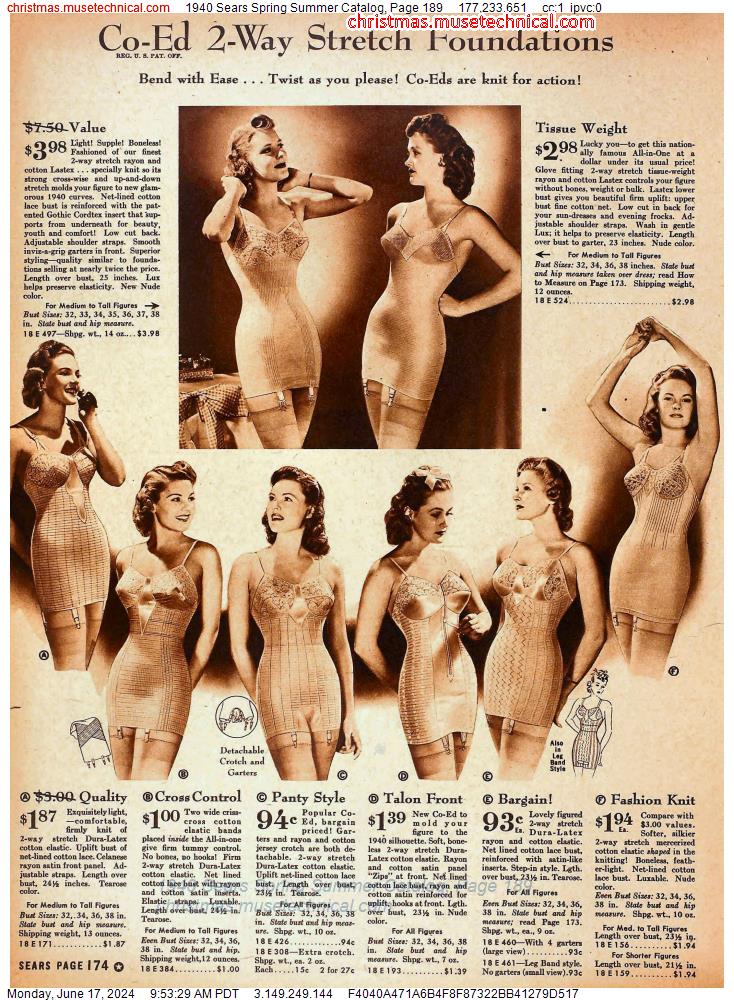 1940 Sears Spring Summer Catalog, Page 189