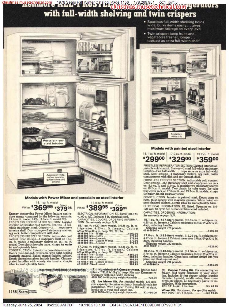 1978 Sears Fall Winter Catalog, Page 1156