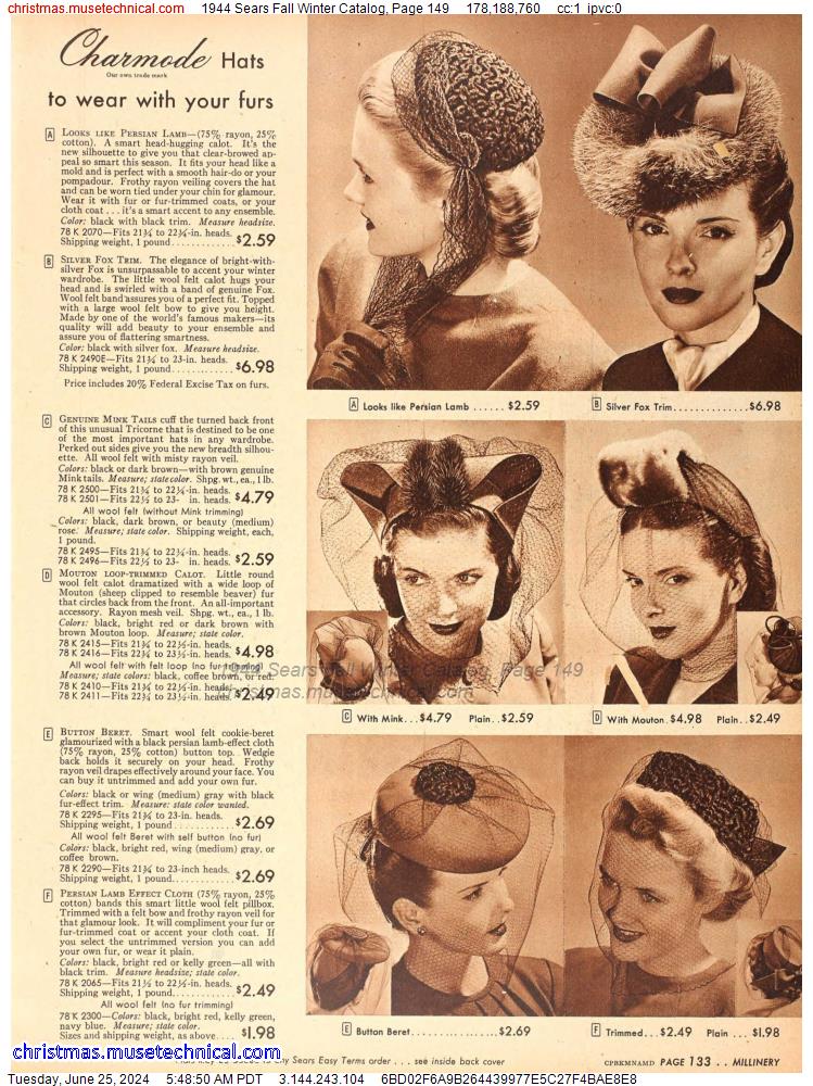1944 Sears Fall Winter Catalog, Page 149