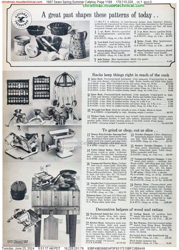 1967 Sears Spring Summer Catalog, Page 1188