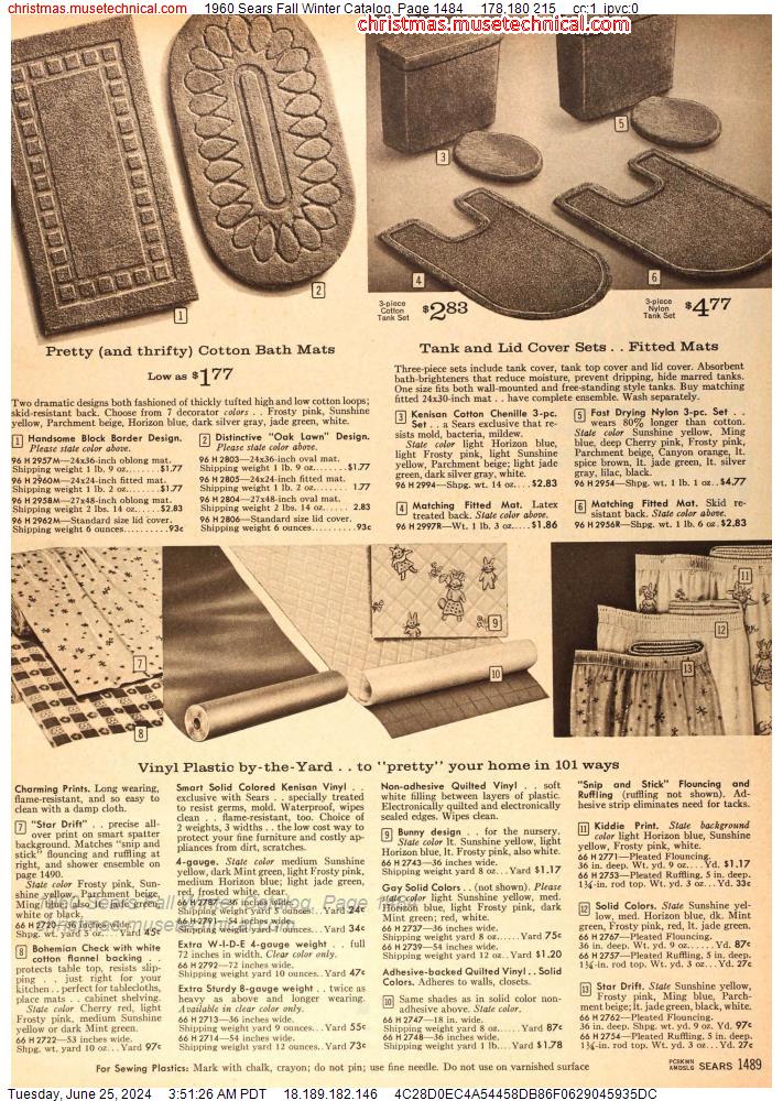1960 Sears Fall Winter Catalog, Page 1484