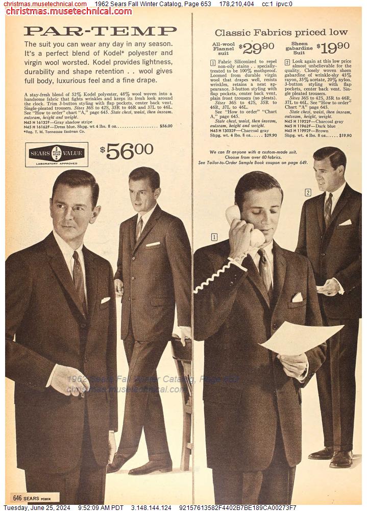 1962 Sears Fall Winter Catalog, Page 653
