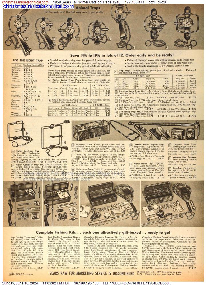 1959 Sears Fall Winter Catalog, Page 1248
