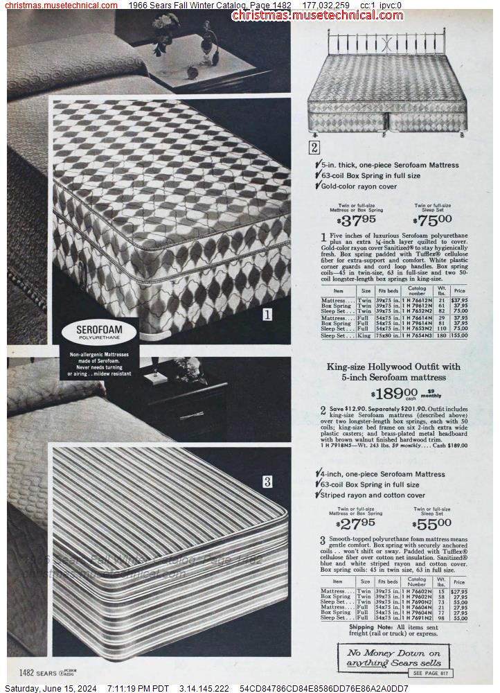 1966 Sears Fall Winter Catalog, Page 1482