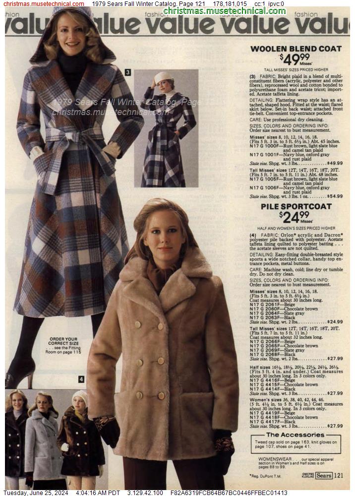 1979 Sears Fall Winter Catalog, Page 121