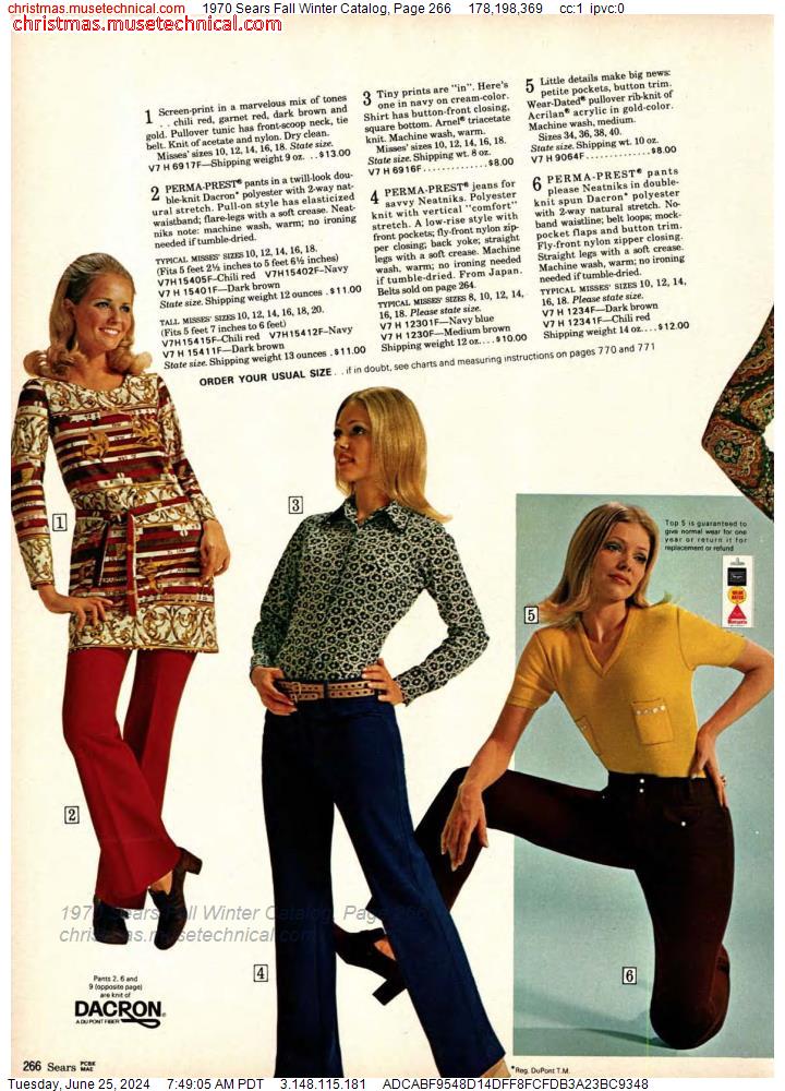 1970 Sears Fall Winter Catalog, Page 266