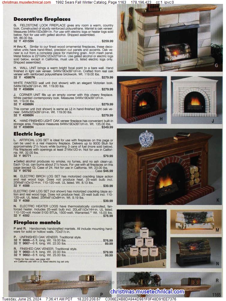 1992 Sears Fall Winter Catalog, Page 1163