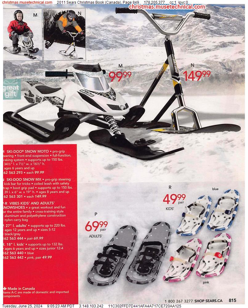 2011 Sears Christmas Book (Canada), Page 849