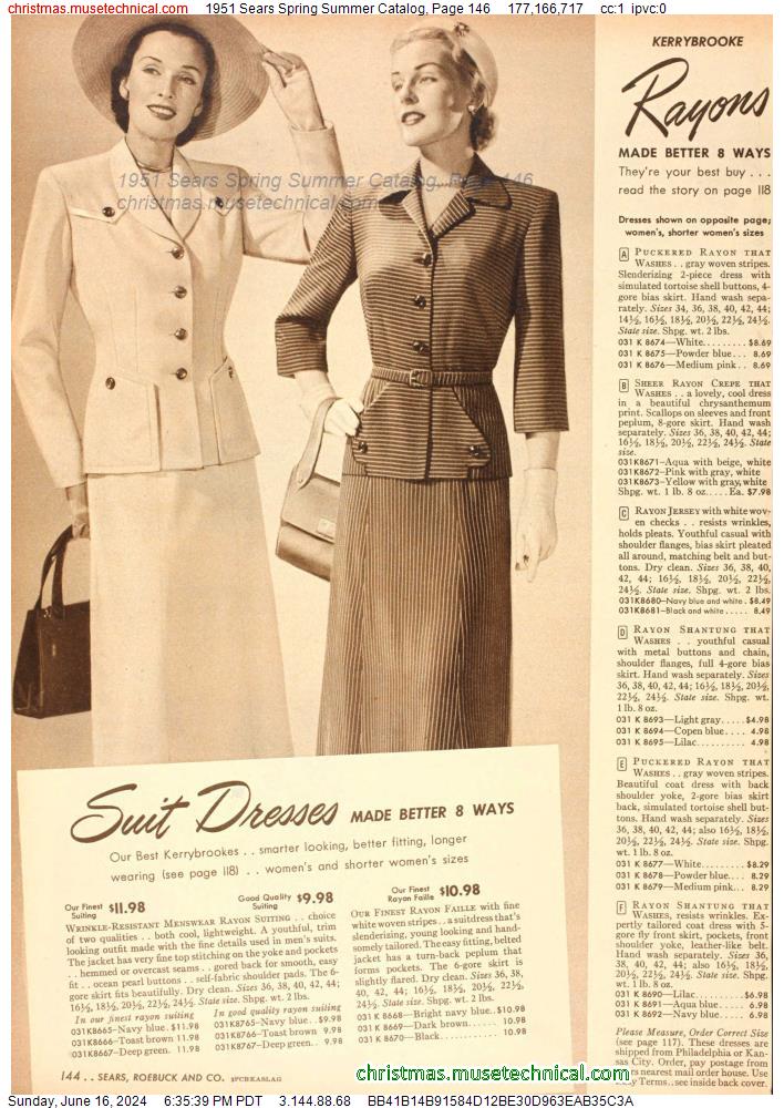 1951 Sears Spring Summer Catalog, Page 146