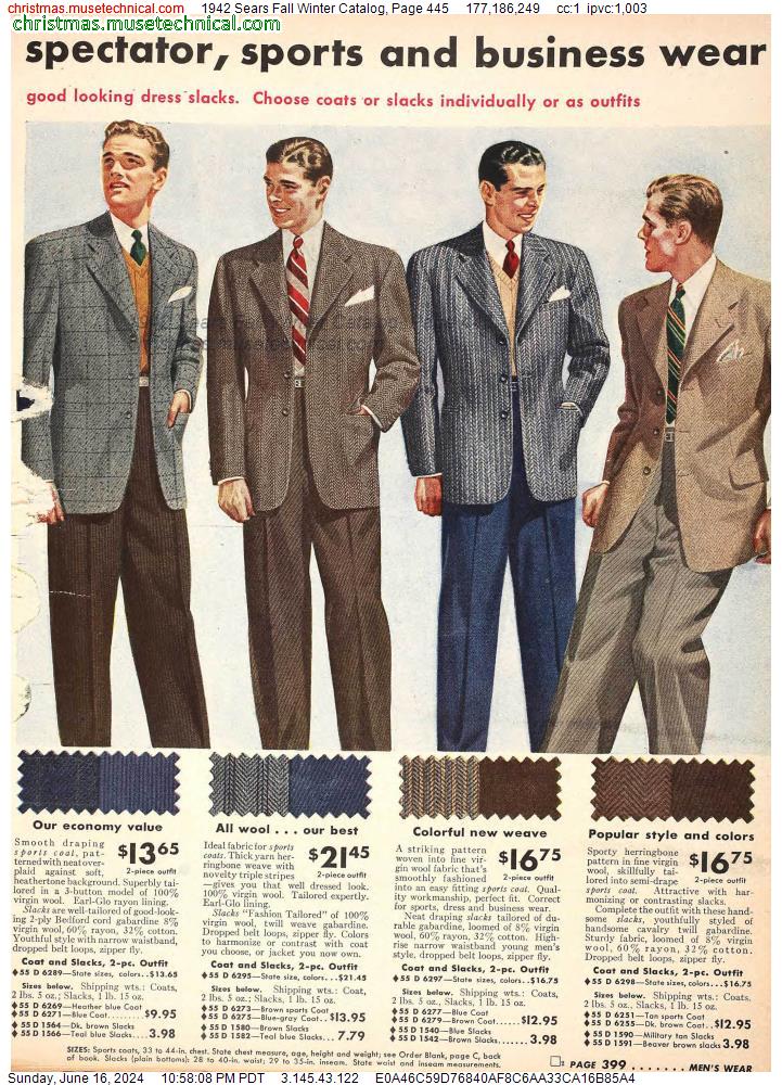 1942 Sears Fall Winter Catalog, Page 445