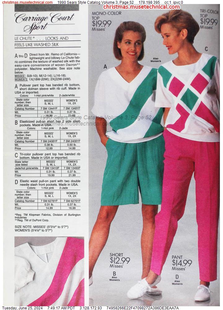 1990 Sears Style Catalog Volume 3, Page 52