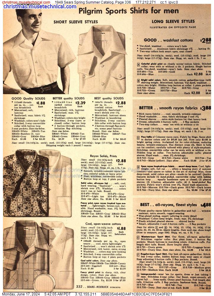 1949 Sears Spring Summer Catalog, Page 336