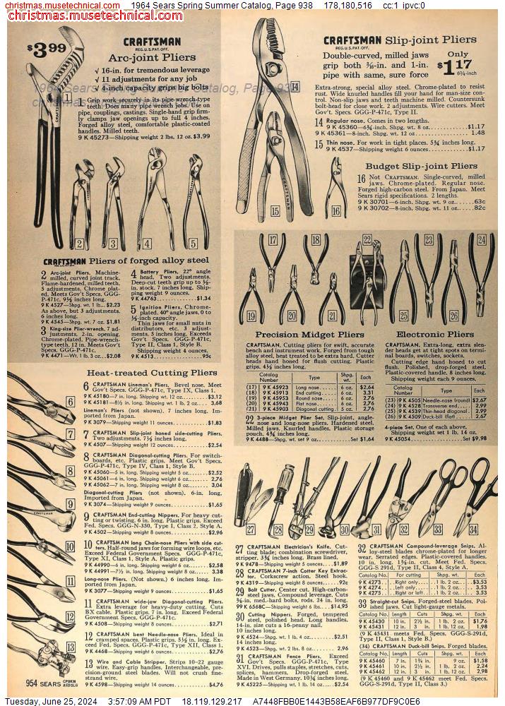 1964 Sears Spring Summer Catalog, Page 938
