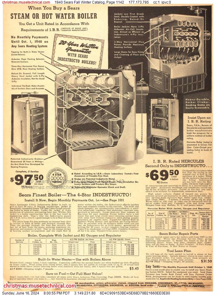 1940 Sears Fall Winter Catalog, Page 1142