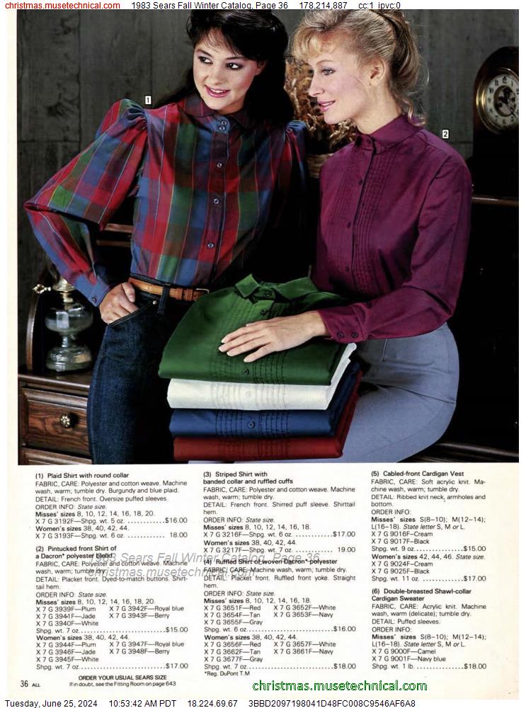 1983 Sears Fall Winter Catalog, Page 36