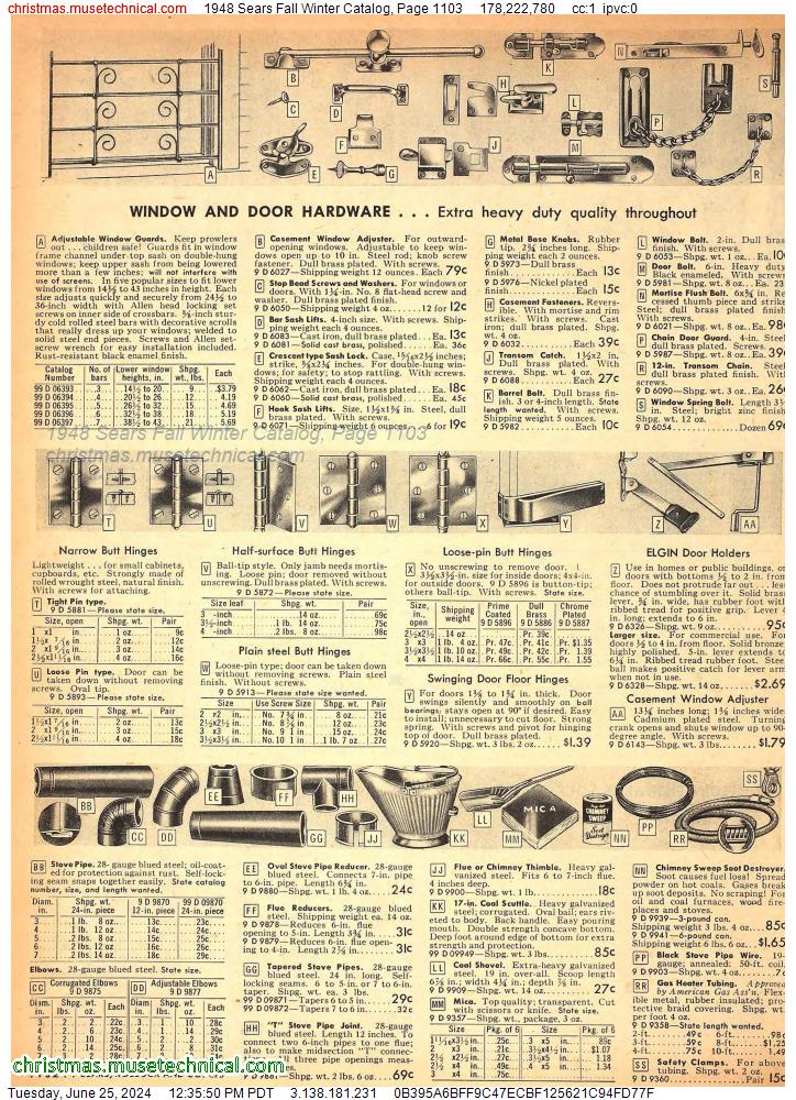1948 Sears Fall Winter Catalog, Page 1103