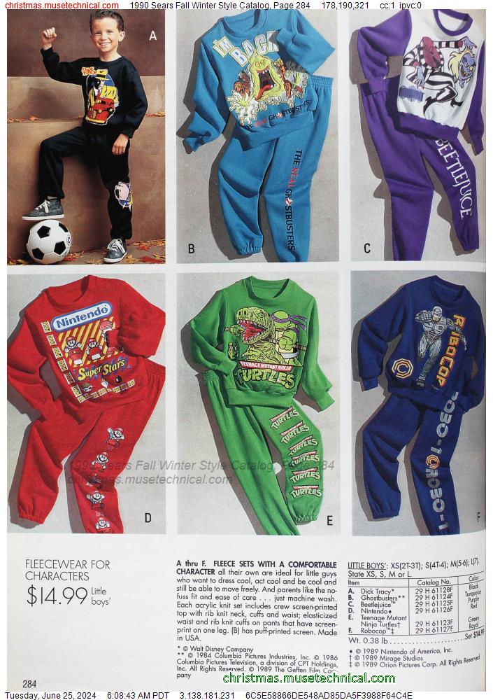 1990 Sears Fall Winter Style Catalog, Page 284
