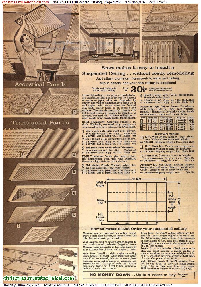 1963 Sears Fall Winter Catalog, Page 1217