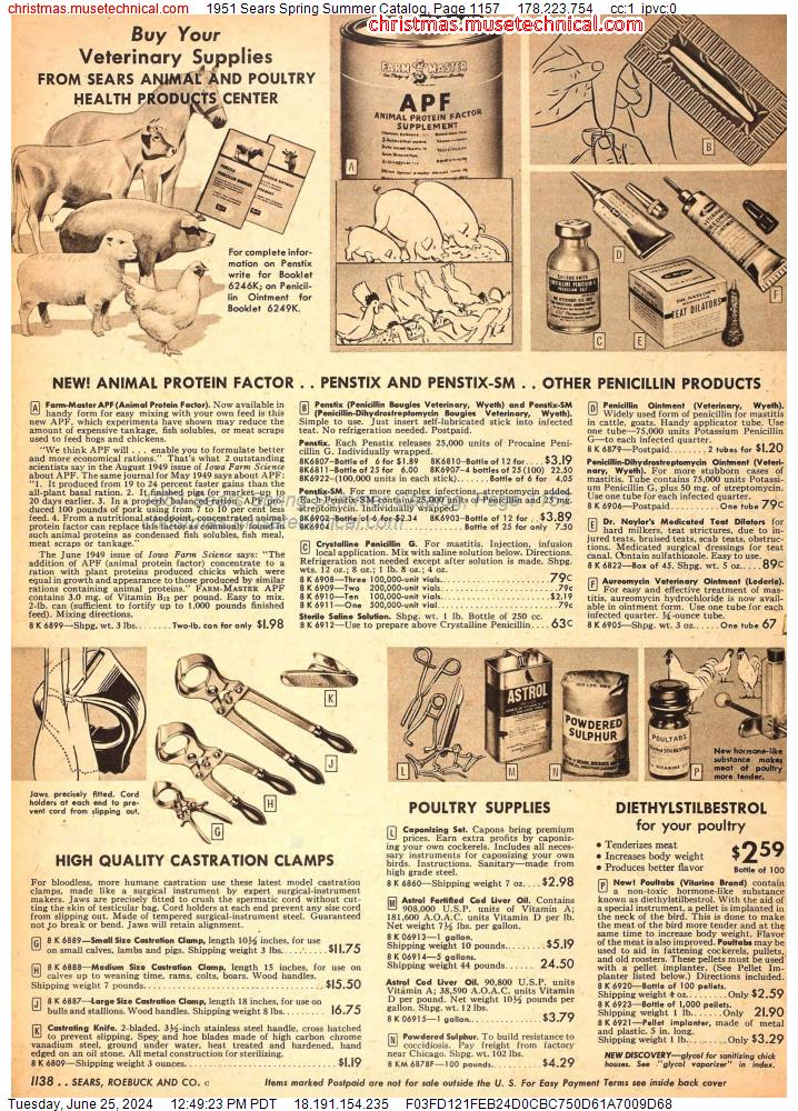 1951 Sears Spring Summer Catalog, Page 1157