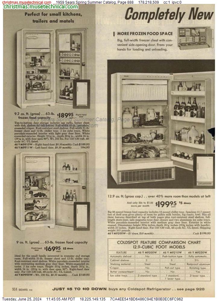 1959 Sears Spring Summer Catalog, Page 888