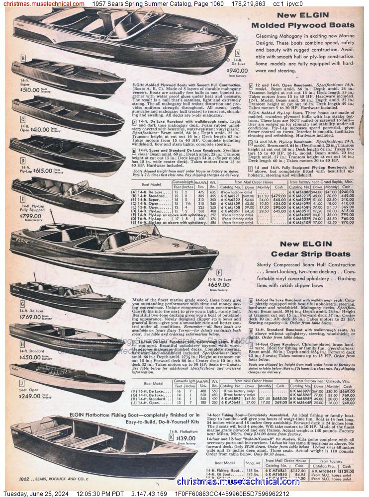 1957 Sears Spring Summer Catalog, Page 1060
