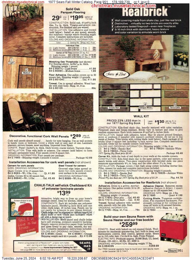 1977 Sears Fall Winter Catalog, Page 951