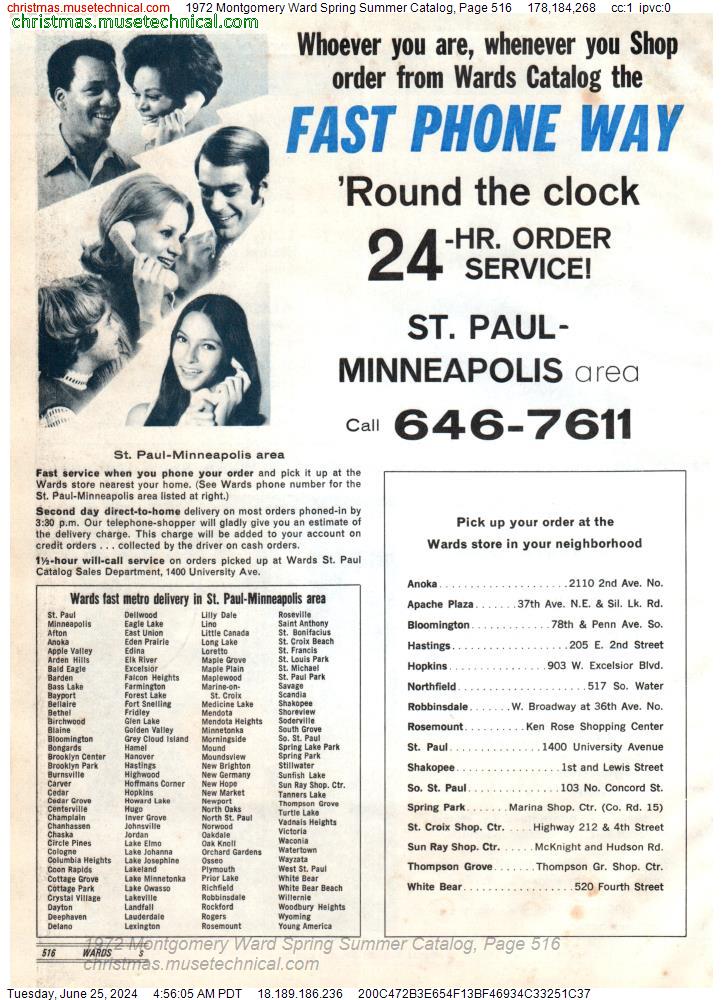 1972 Montgomery Ward Spring Summer Catalog, Page 516