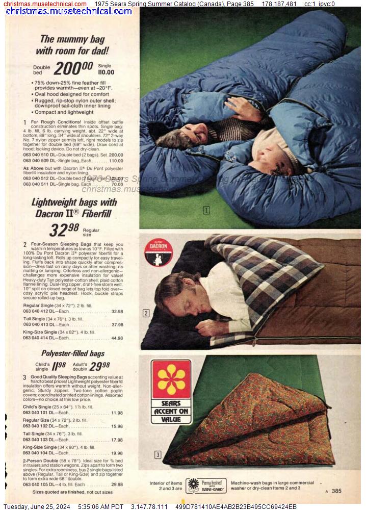 1975 Sears Spring Summer Catalog (Canada), Page 385