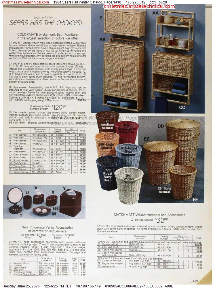 1984 Sears Fall Winter Catalog, Page 1410