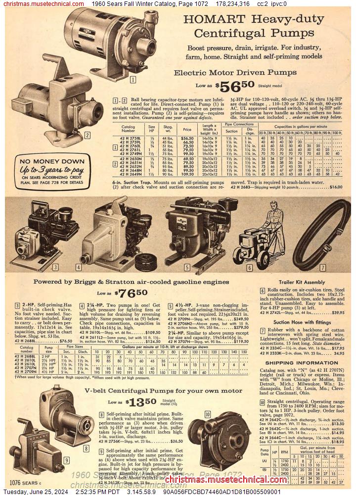 1960 Sears Fall Winter Catalog, Page 1072