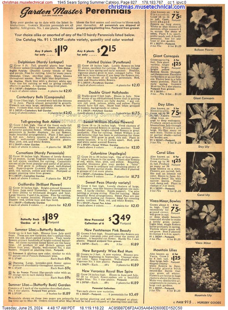 1945 Sears Spring Summer Catalog, Page 827