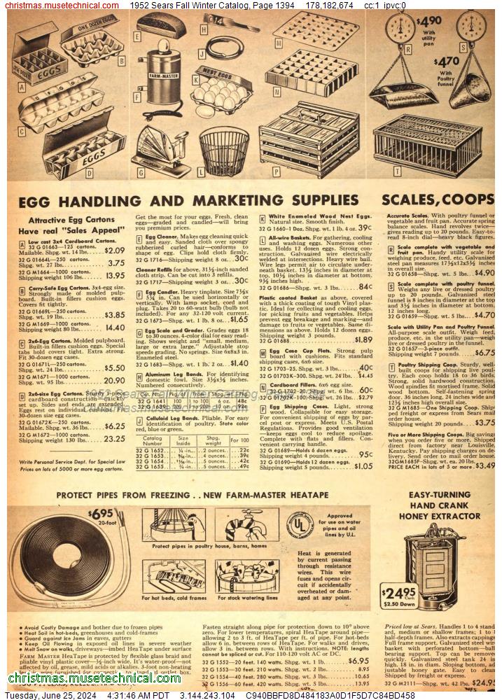 1952 Sears Fall Winter Catalog, Page 1394