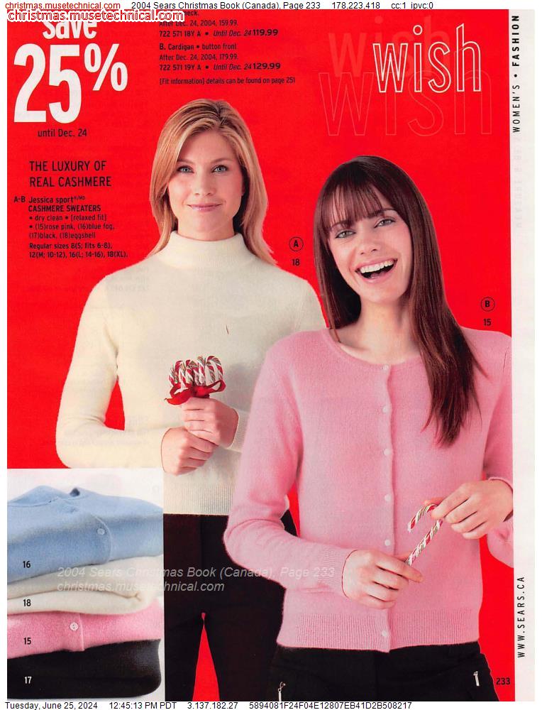 2004 Sears Christmas Book (Canada), Page 233