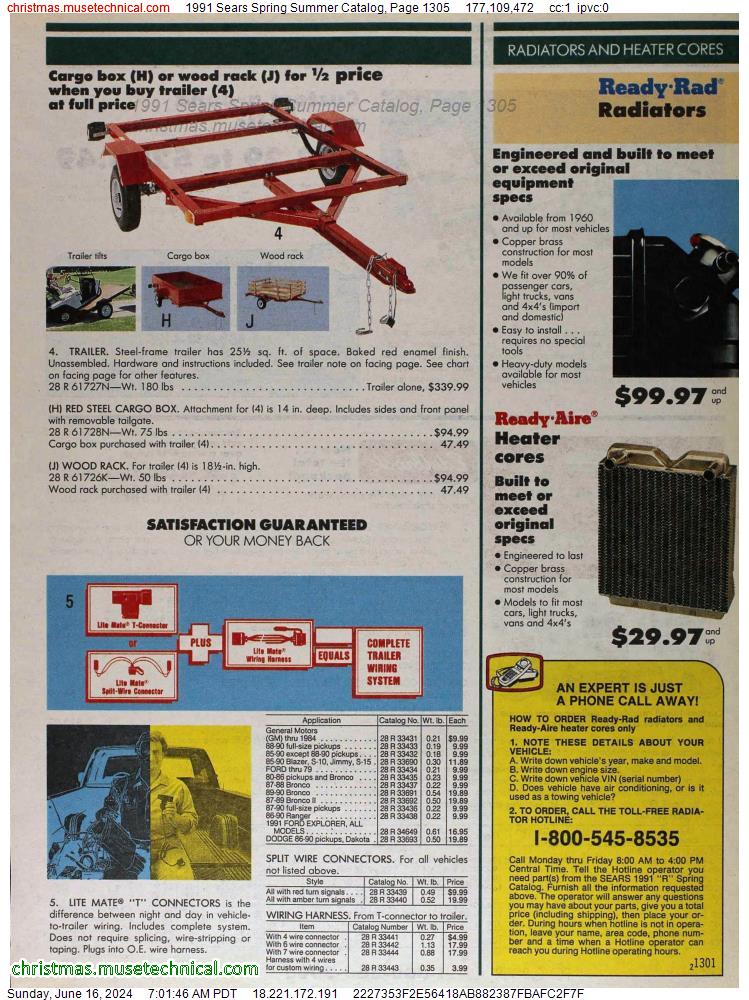 1991 Sears Spring Summer Catalog, Page 1305