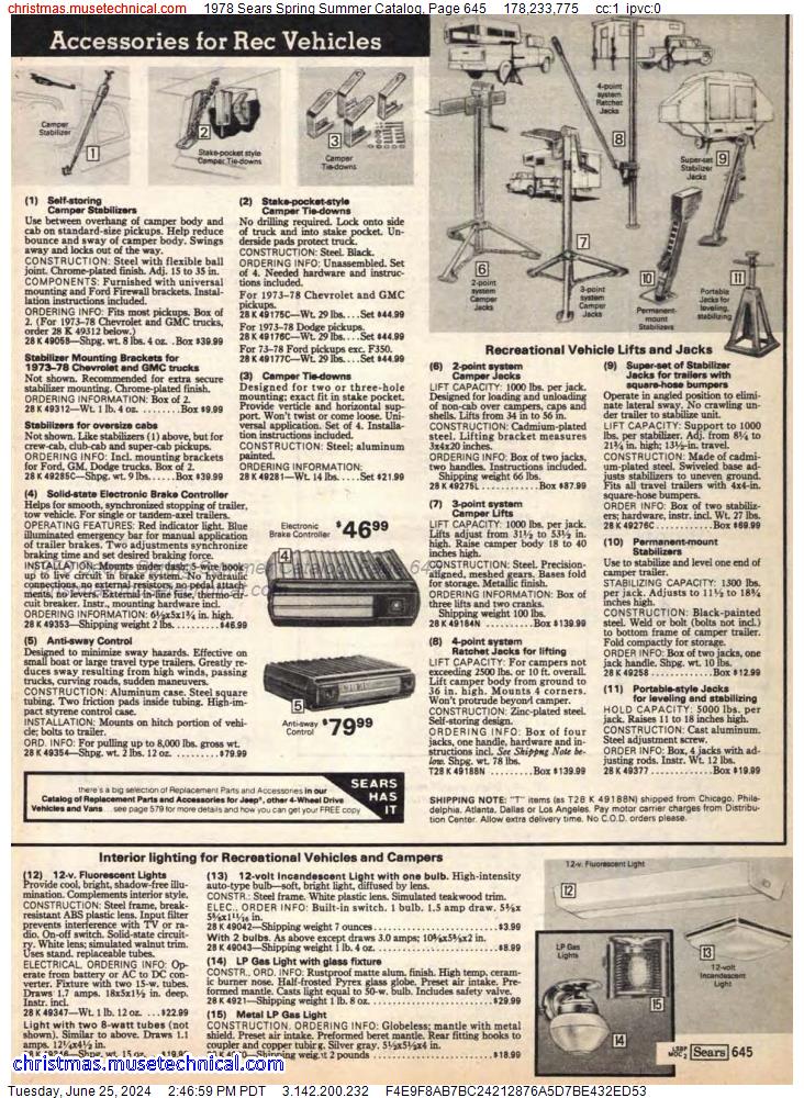 1978 Sears Spring Summer Catalog, Page 645