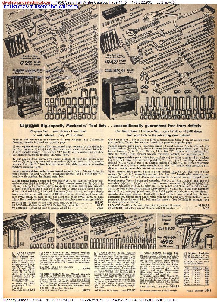 1958 Sears Fall Winter Catalog, Page 1445
