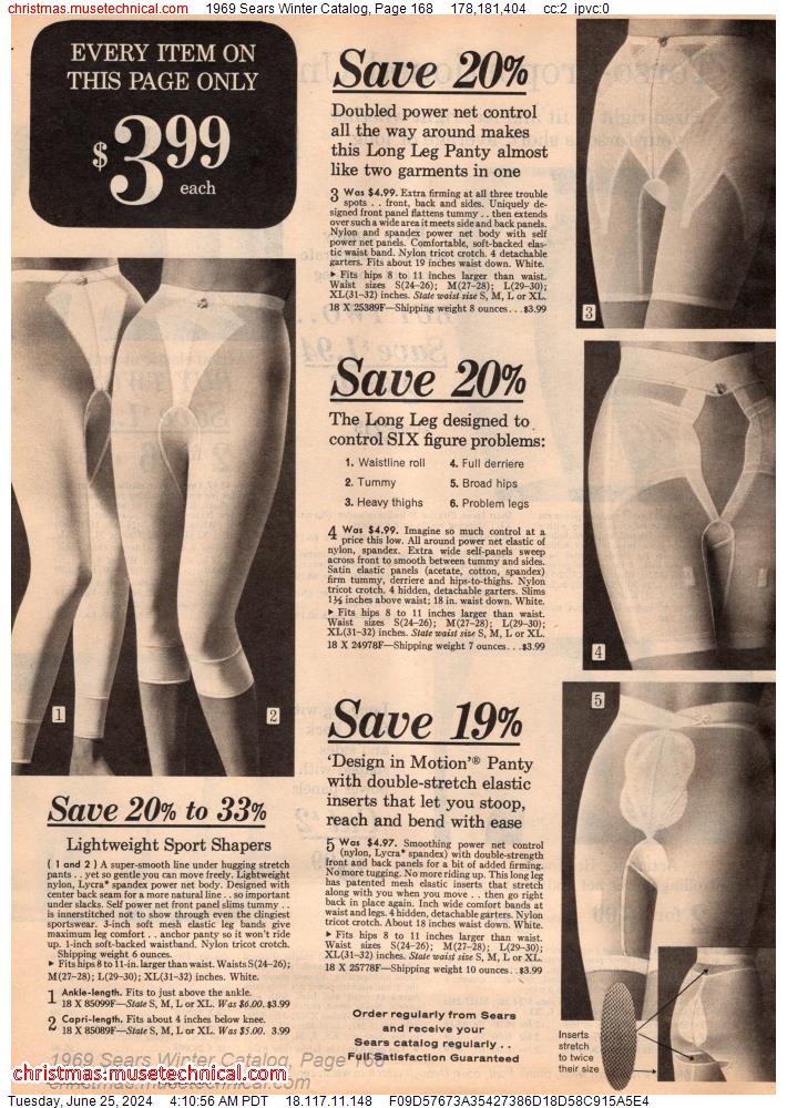1969 Sears Winter Catalog, Page 168