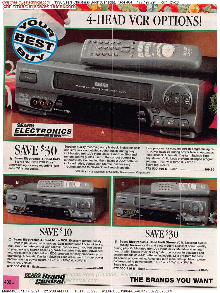 1996 Sears Christmas Book (Canada), Page 404