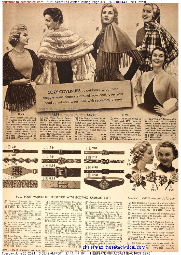 1952 Sears Fall Winter Catalog, Page 304
