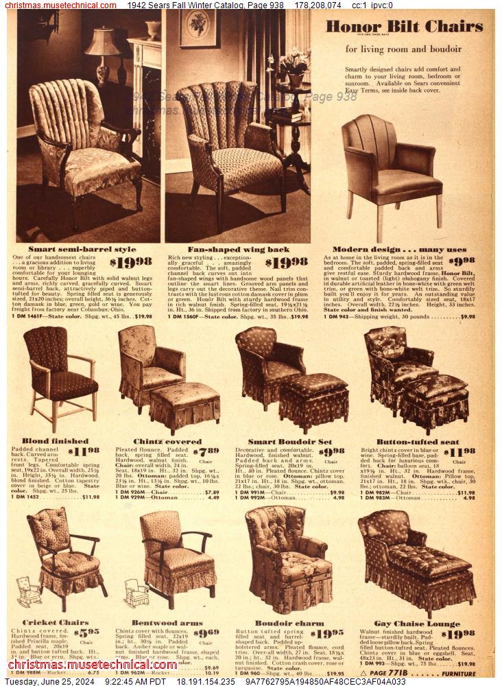 1942 Sears Fall Winter Catalog, Page 938