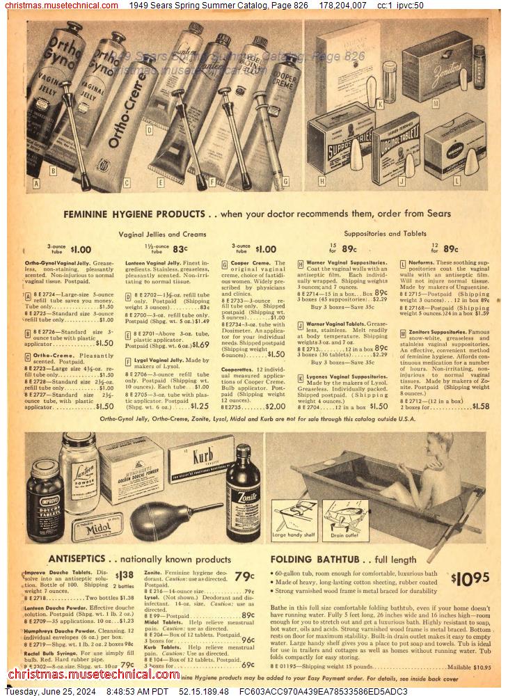 1949 Sears Spring Summer Catalog, Page 826