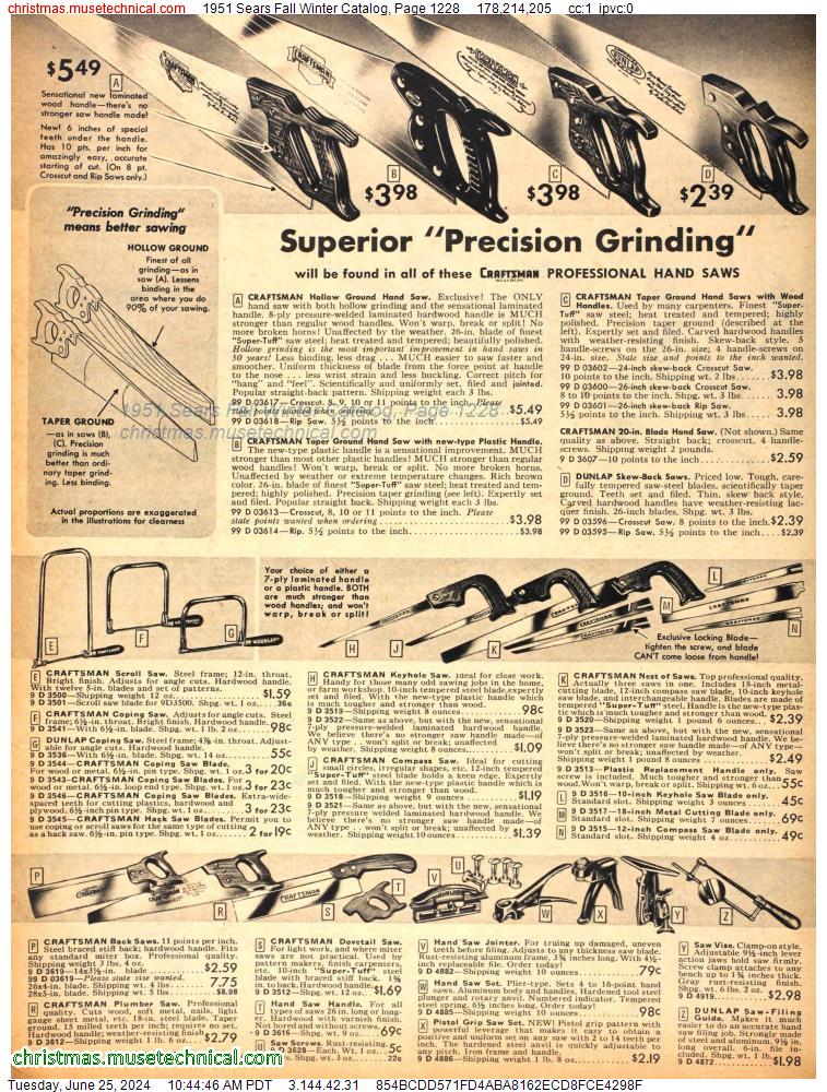 1951 Sears Fall Winter Catalog, Page 1228