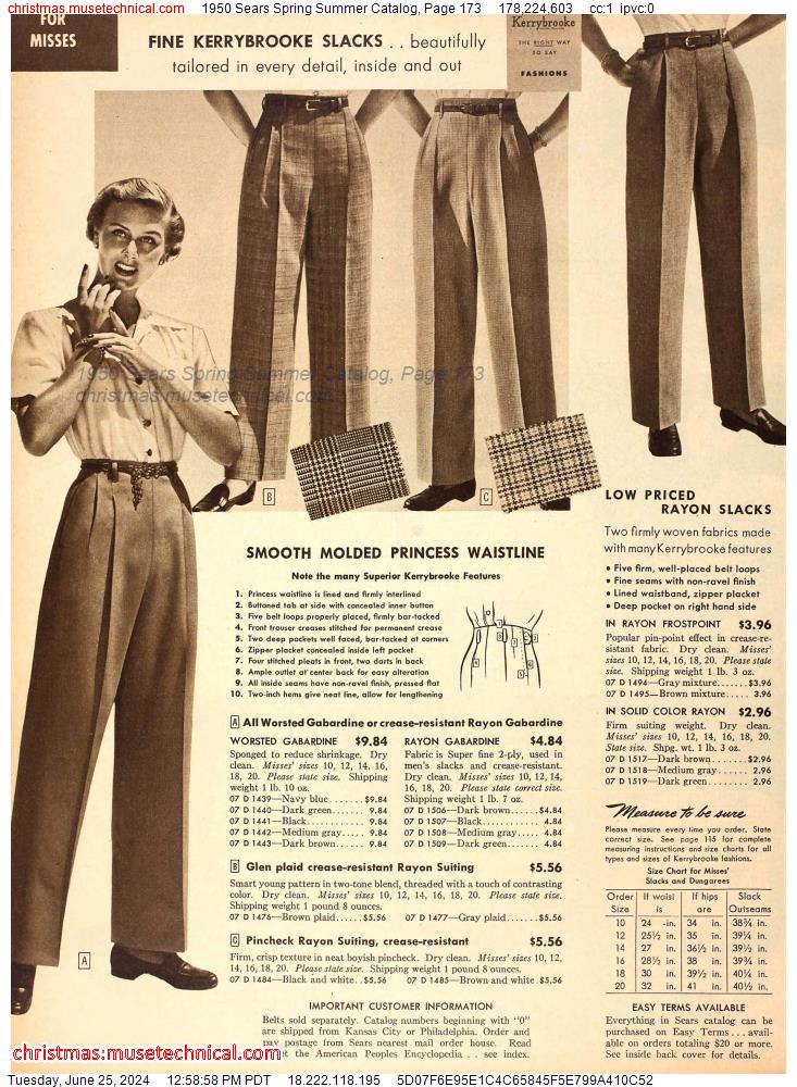 1950 Sears Spring Summer Catalog, Page 173