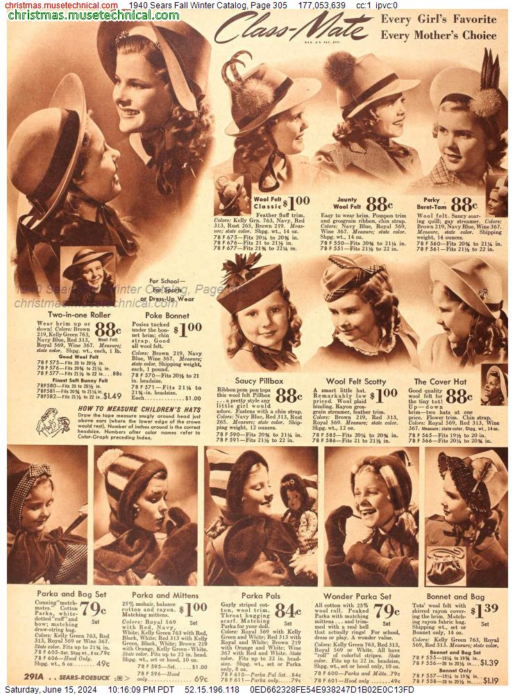 1940 Sears Fall Winter Catalog, Page 305
