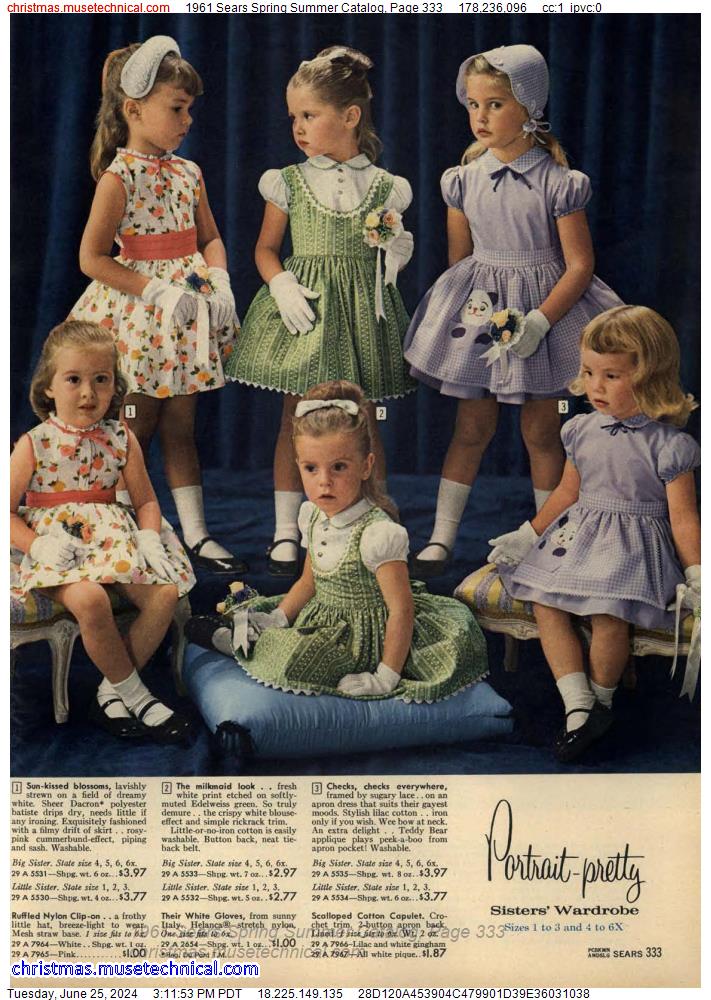 1961 Sears Spring Summer Catalog, Page 333