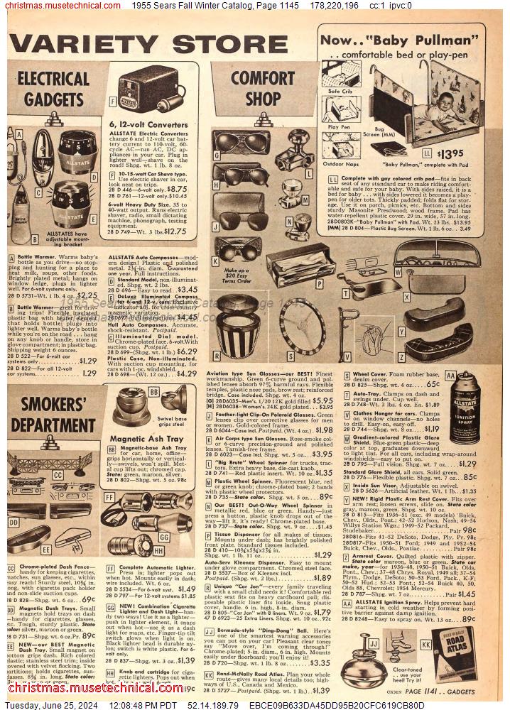 1955 Sears Fall Winter Catalog, Page 1145