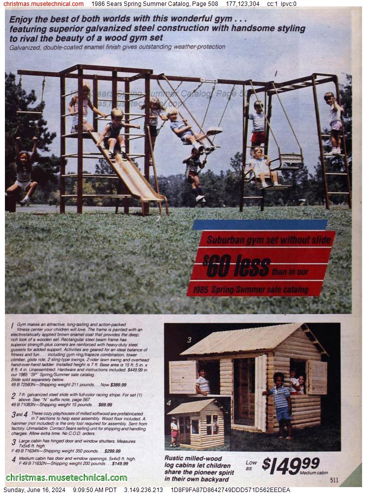 1986 Sears Spring Summer Catalog, Page 508
