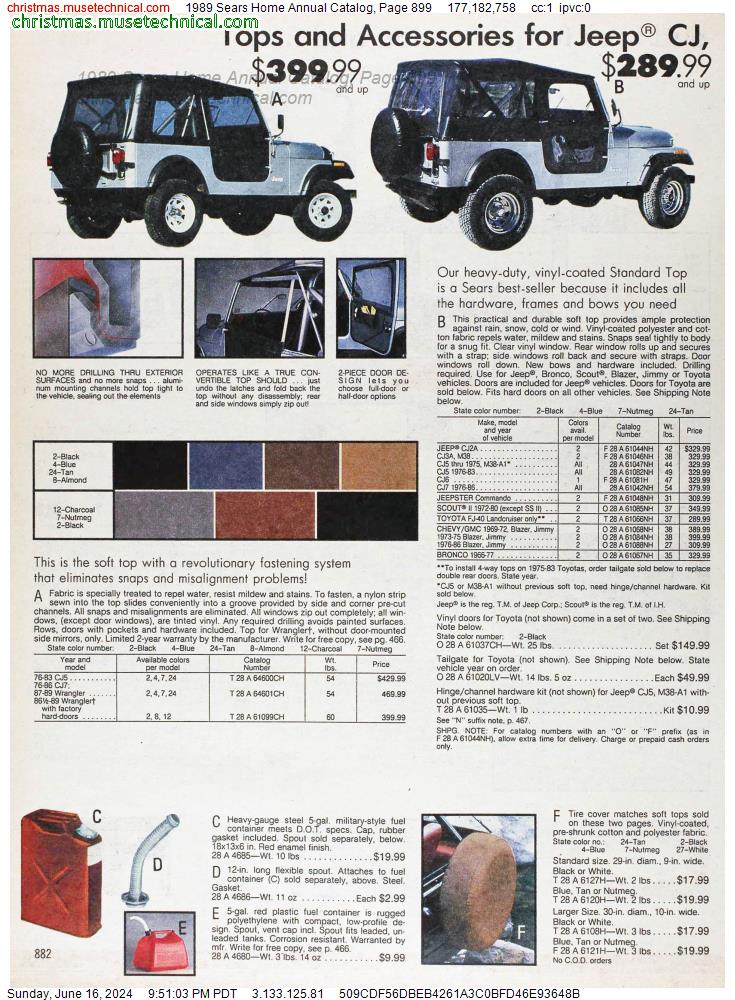 1989 Sears Home Annual Catalog, Page 899